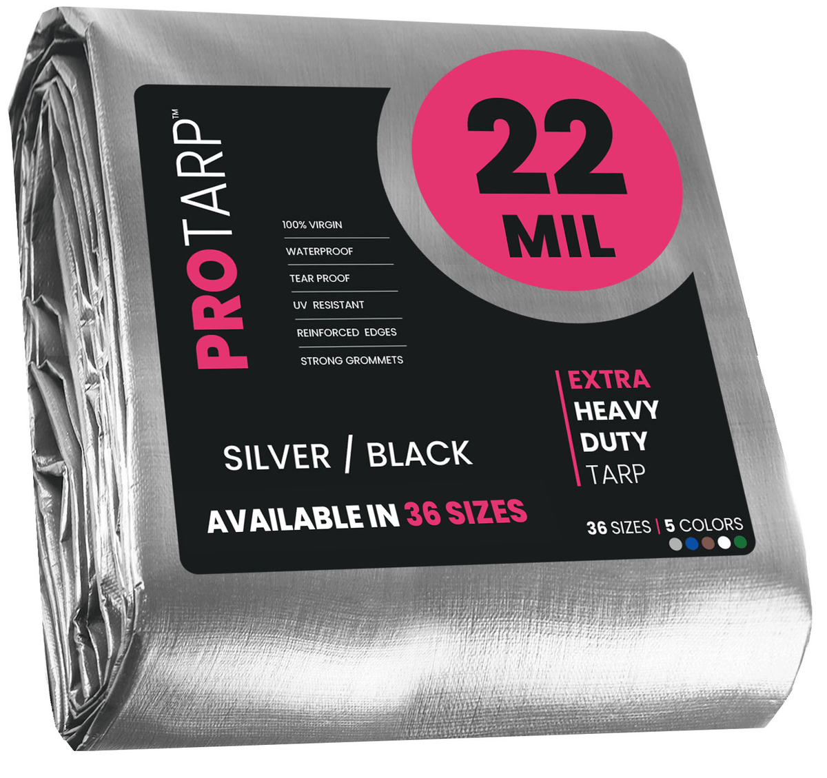 PROTARP Extreme Heavy Duty Silver/Black 22 Mil Tarp Cover | Brix Tarps