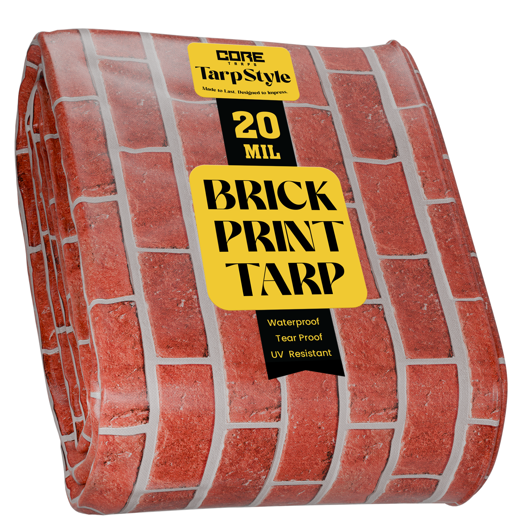 Core Tarps Extreme Heavy Duty 20 Mil Tarp Cover Bricks/Black