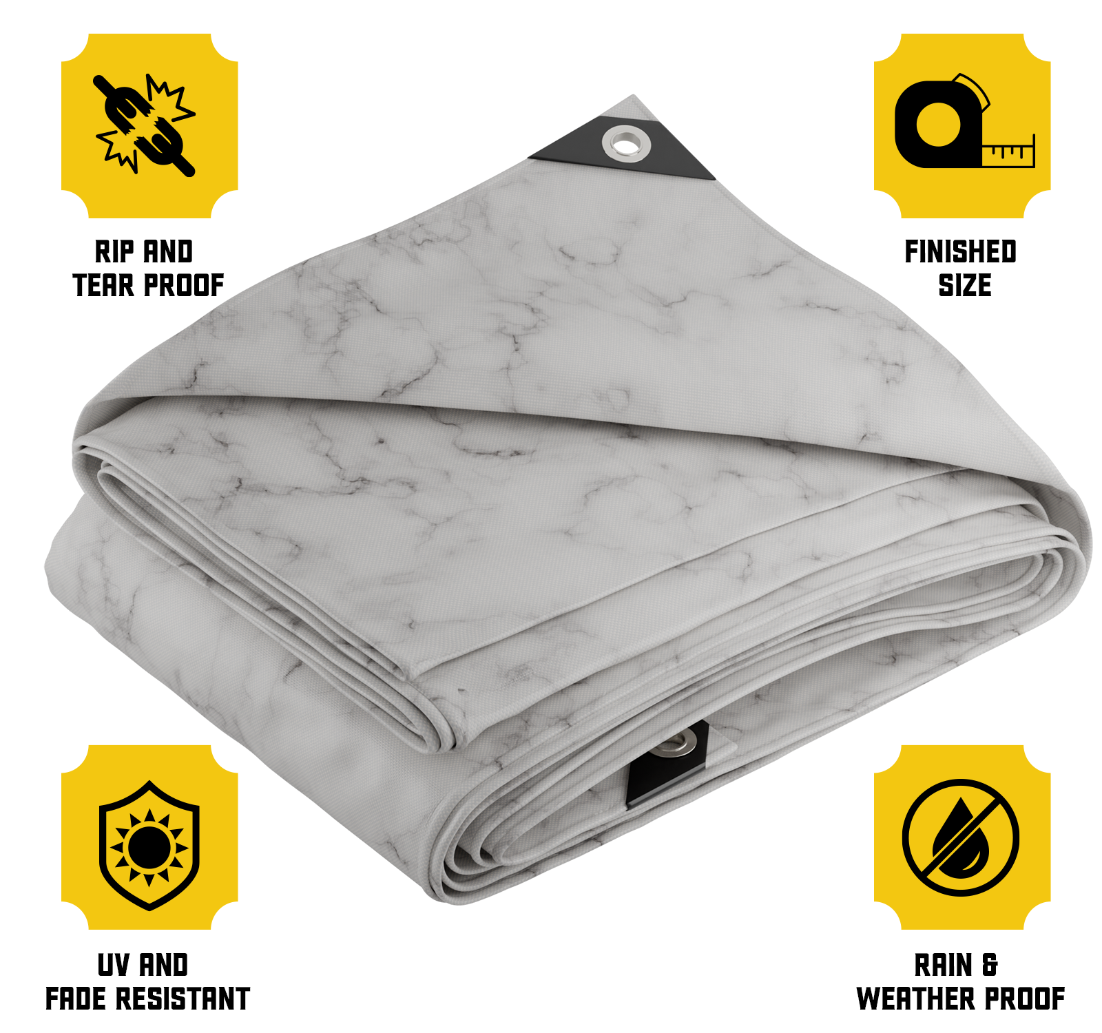 Core Tarps Extreme Heavy Duty 20 Mil Tarp Cover Marble/White