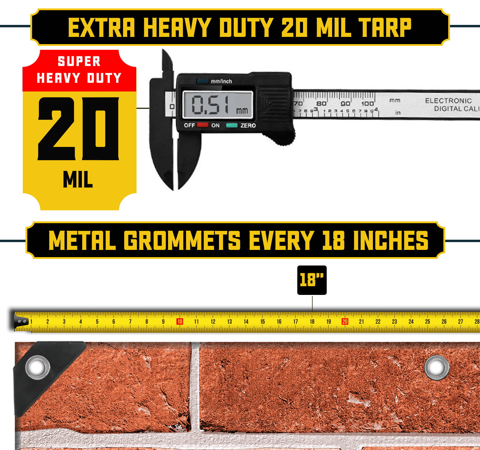 speedybricks tarp Core Tarps Extreme Heavy Duty 20 Mil Tarp Cover Bricks/Black – Brix Tarps