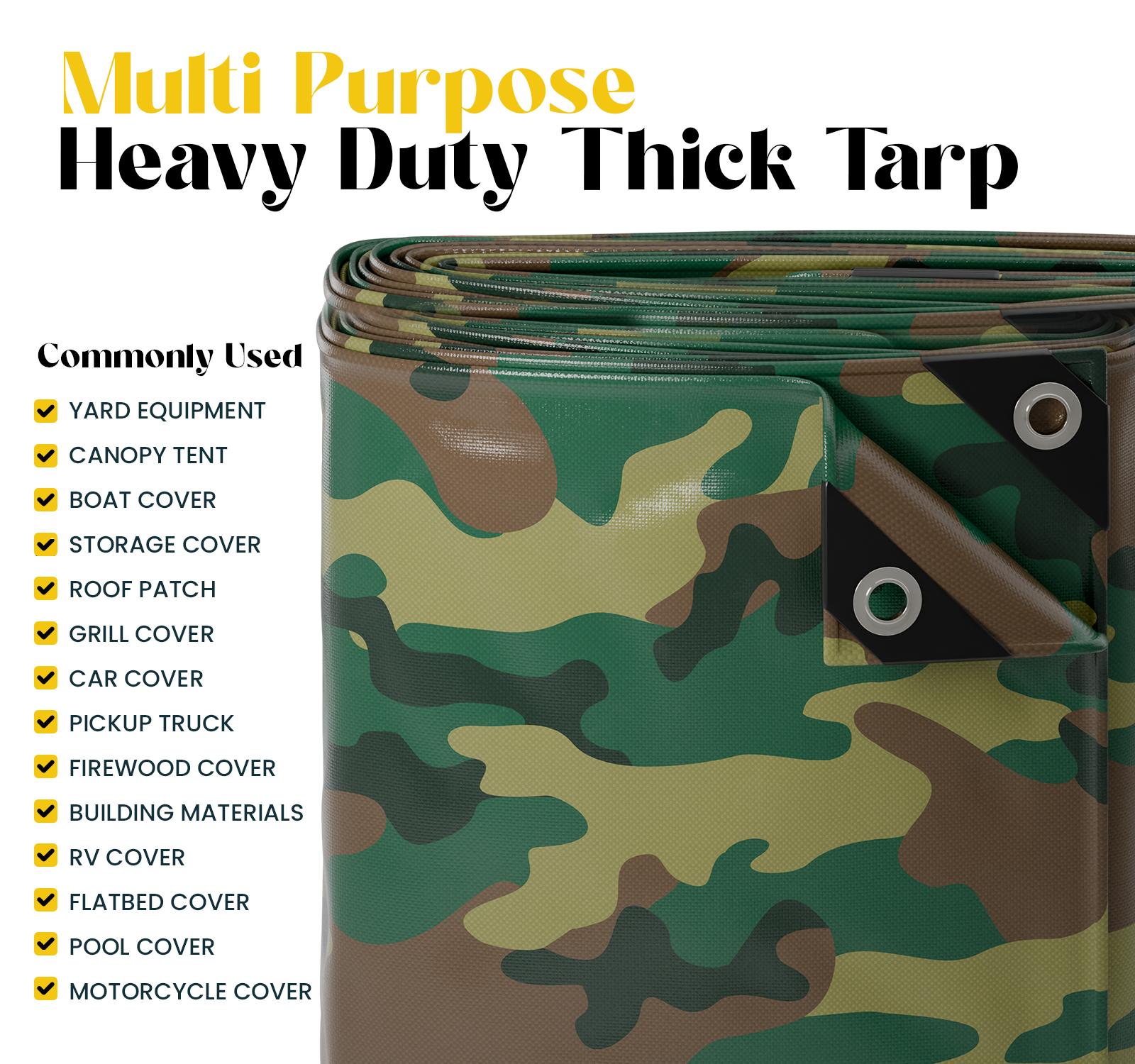 Core Tarps Extreme Heavy Duty 20 Mil Tarp Cover Camouflage/Green