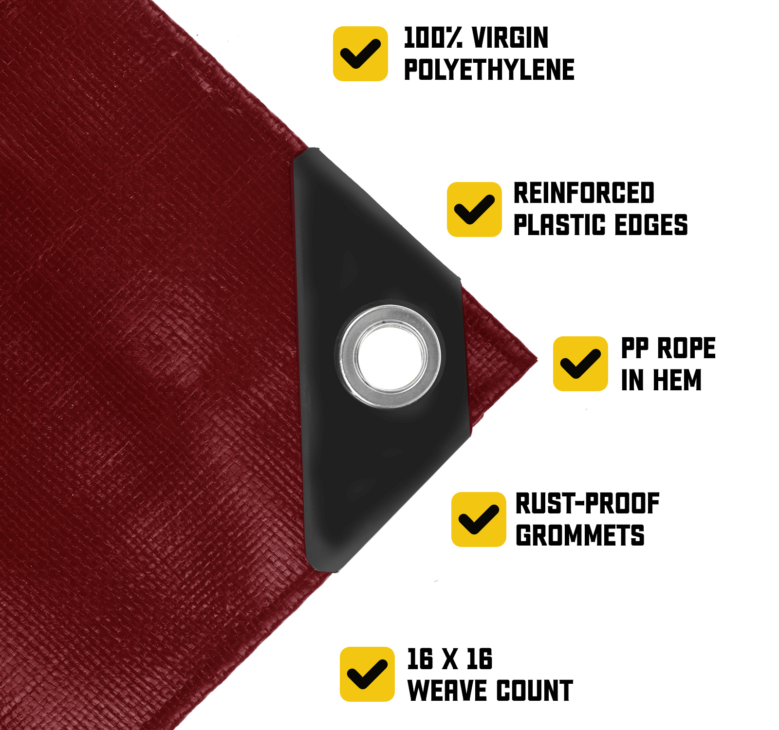 rust tarp Core Tarps Extreme Heavy Duty Maroon/Black 20 Mil Tarp Cover