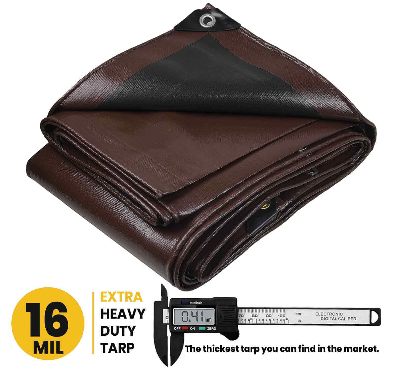 PROTARP Extra Heavy DutyBrown/Black 16 Mil Tarp Cover | Brix Tarps