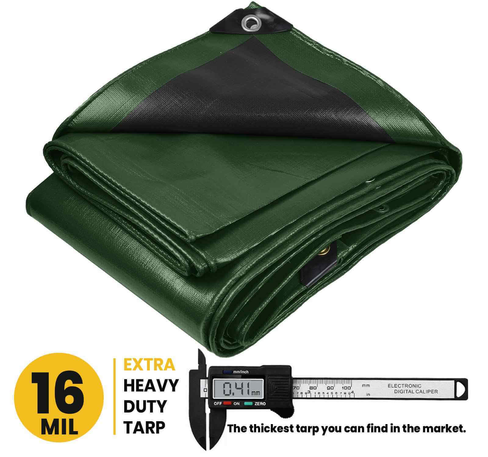 PROTARP Extra Heavy Duty Green/Black 16 Mil Tarp Cover | Brix Tarps