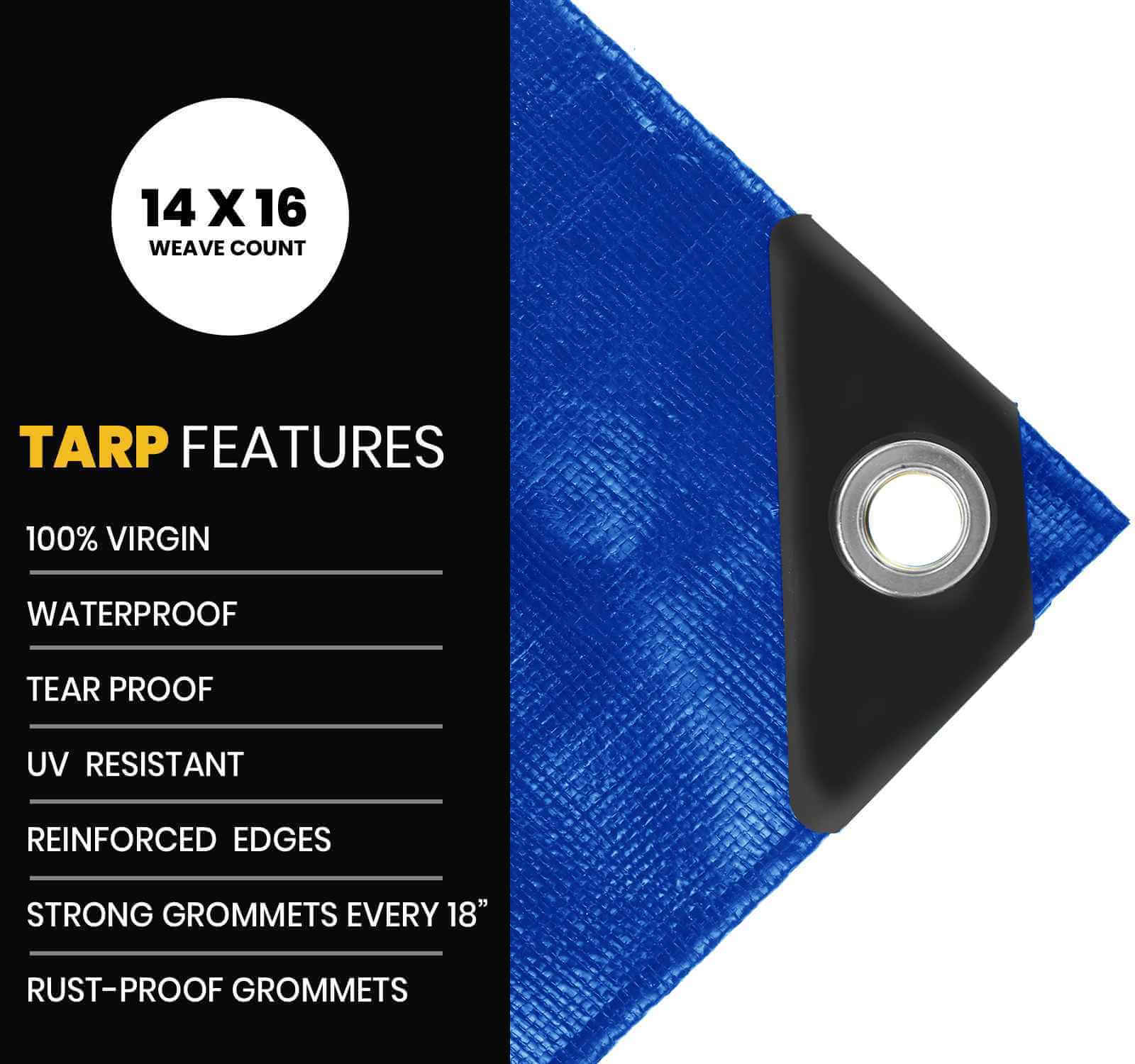 PROTARP Extra Heavy Duty Blue 16 Mil Tarp Cover | Brix Tarps