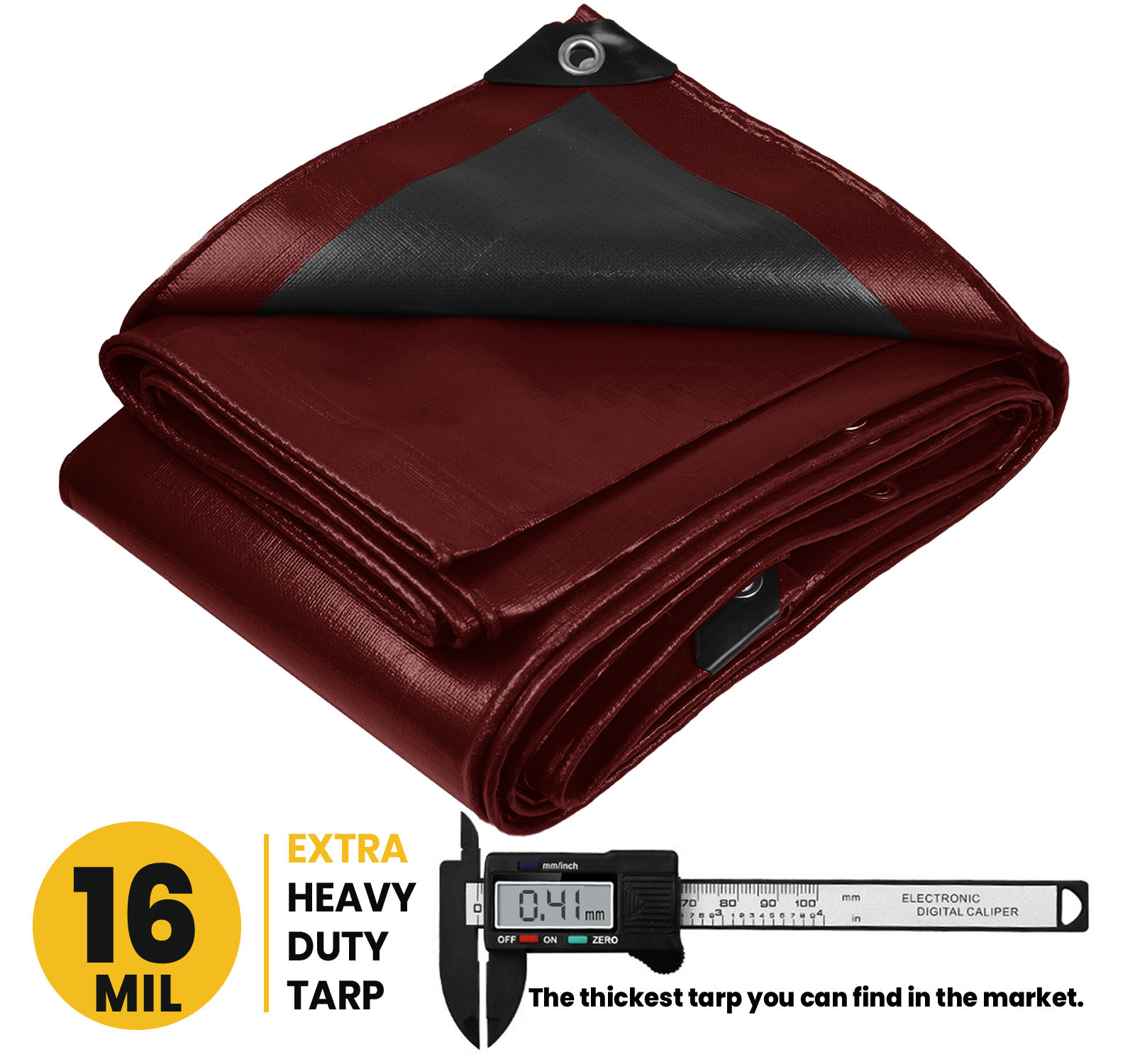 PROTARP Extra Heavy Duty Maroon/Black 16 Mil Tarp Cover | Brix Tarps