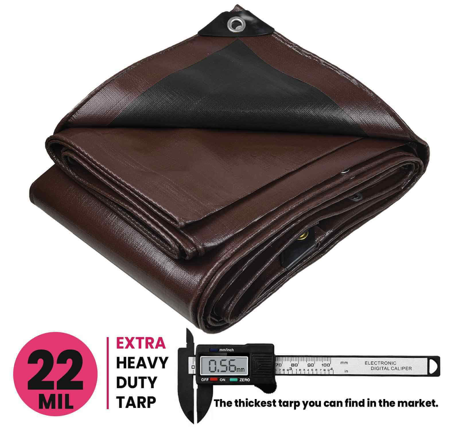 PROTARP Extreme Heavy Duty Brown/Black 22 Mil Tarp Cover | Brix Tarps