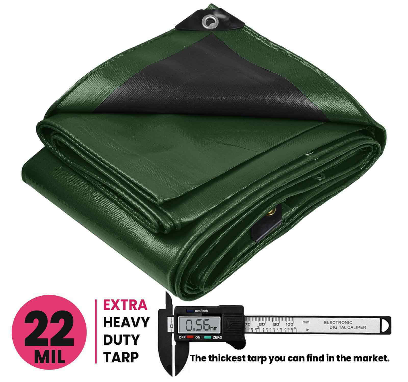 PROTARP Extreme Heavy Duty Green/Black 22 Mil Tarp Cover | Brix Tarps