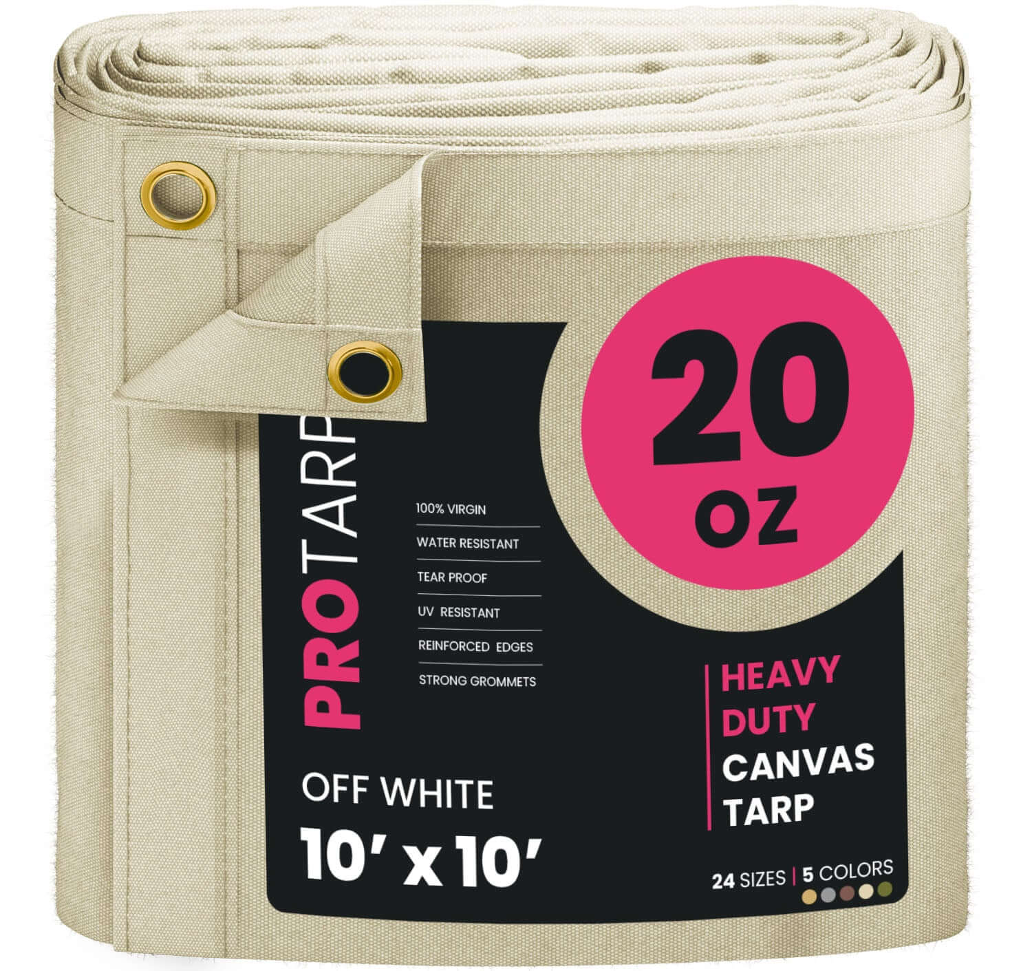 PROTARP Water and UV Resistant Canvas Tarp, PT-404-7X9