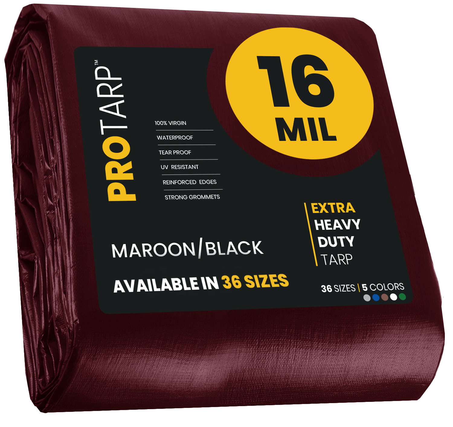 PROTARP Extra Heavy Duty Maroon/Black 16 Mil Tarp Cover | Brix Tarps