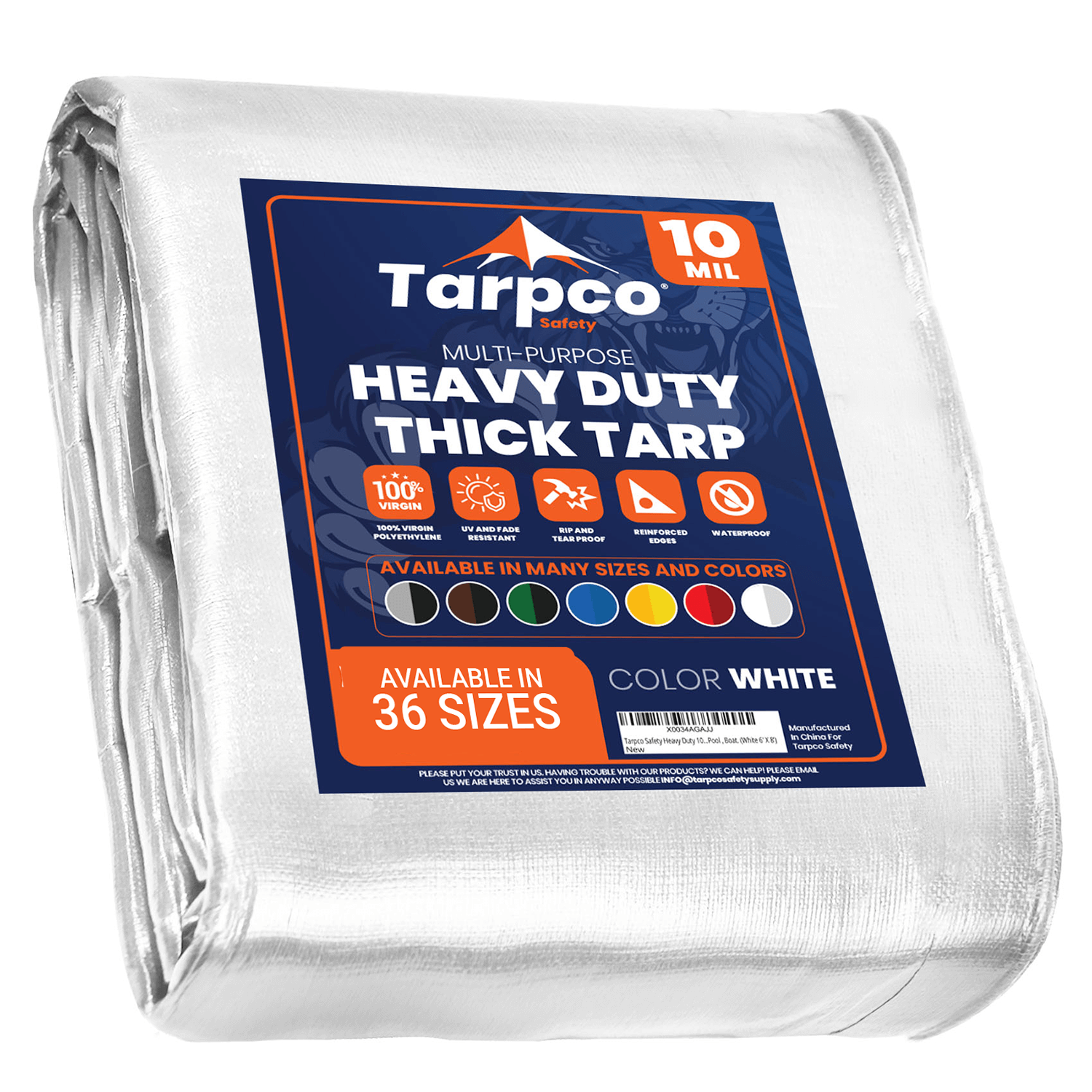 Tarpco Safety Heavy Duty White 10 Mil Tarp. | Brix Tarps