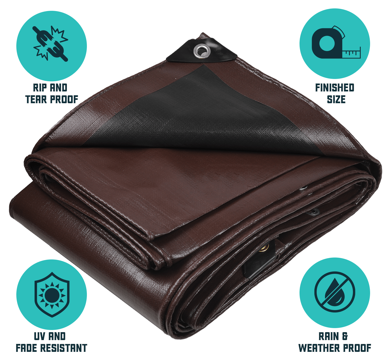 Core Tarps Extra Heavy Duty Brown/Black 16 Mil Tarp. | Brix Tarps