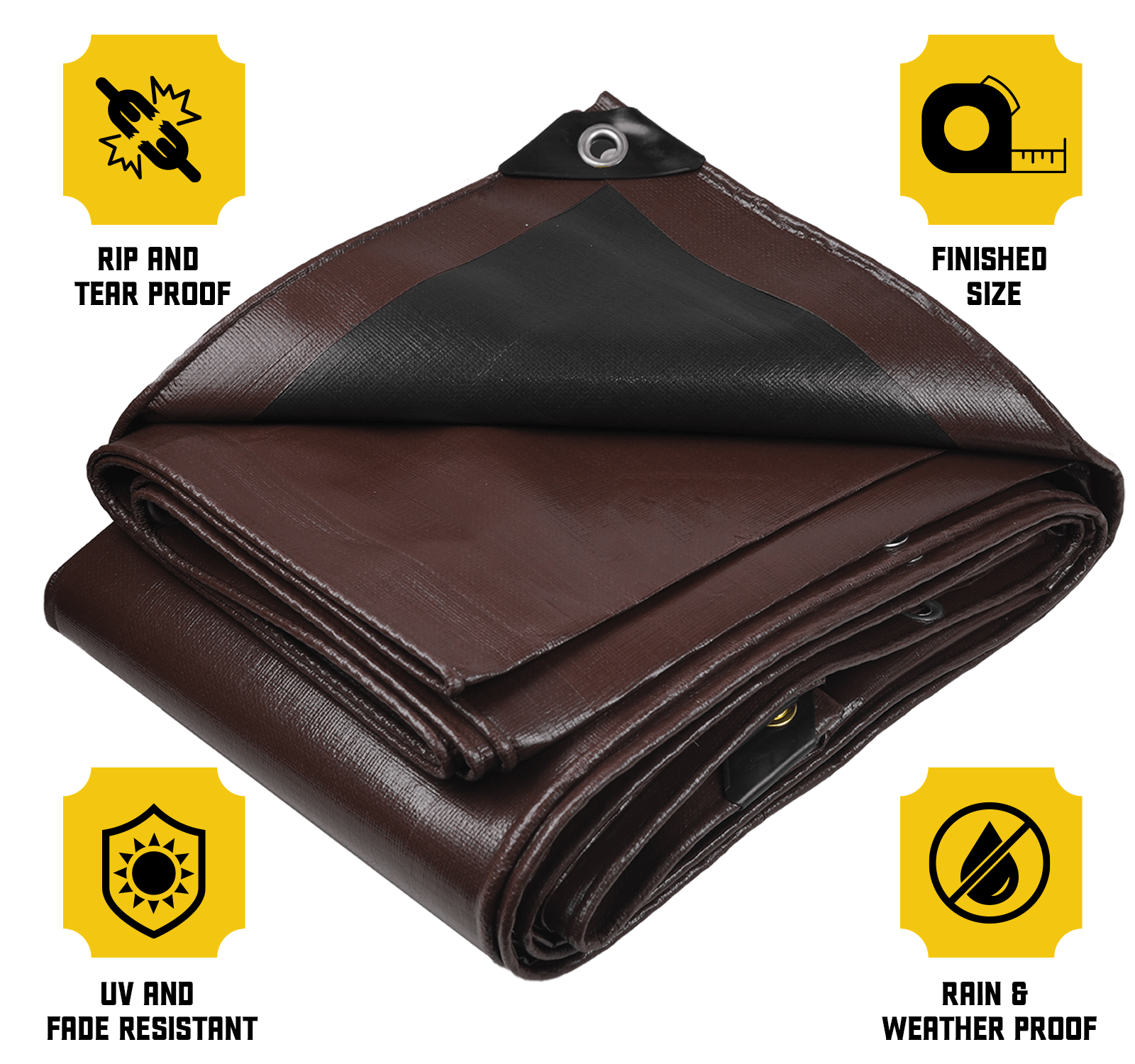 Core Tarps Classic Brown/Black 5 Mil Tarp. | Brix Tarps