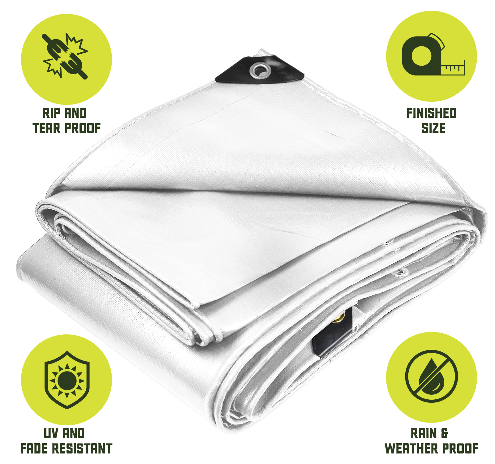 Core Tarps Heavy Duty White 8 Mil Tarp. | Brix Tarps