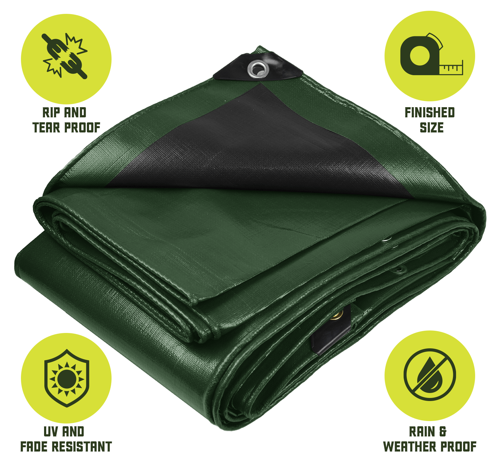 Core Tarps Heavy Duty Green/Black 8 Mil Tarp. | Brix Tarps