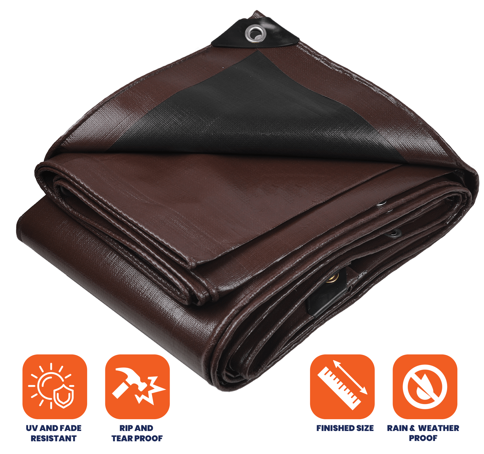 Tarpco Safety Extra Heavy Duty Brown/Black 14 Mil Tarp. | Brix Tarps