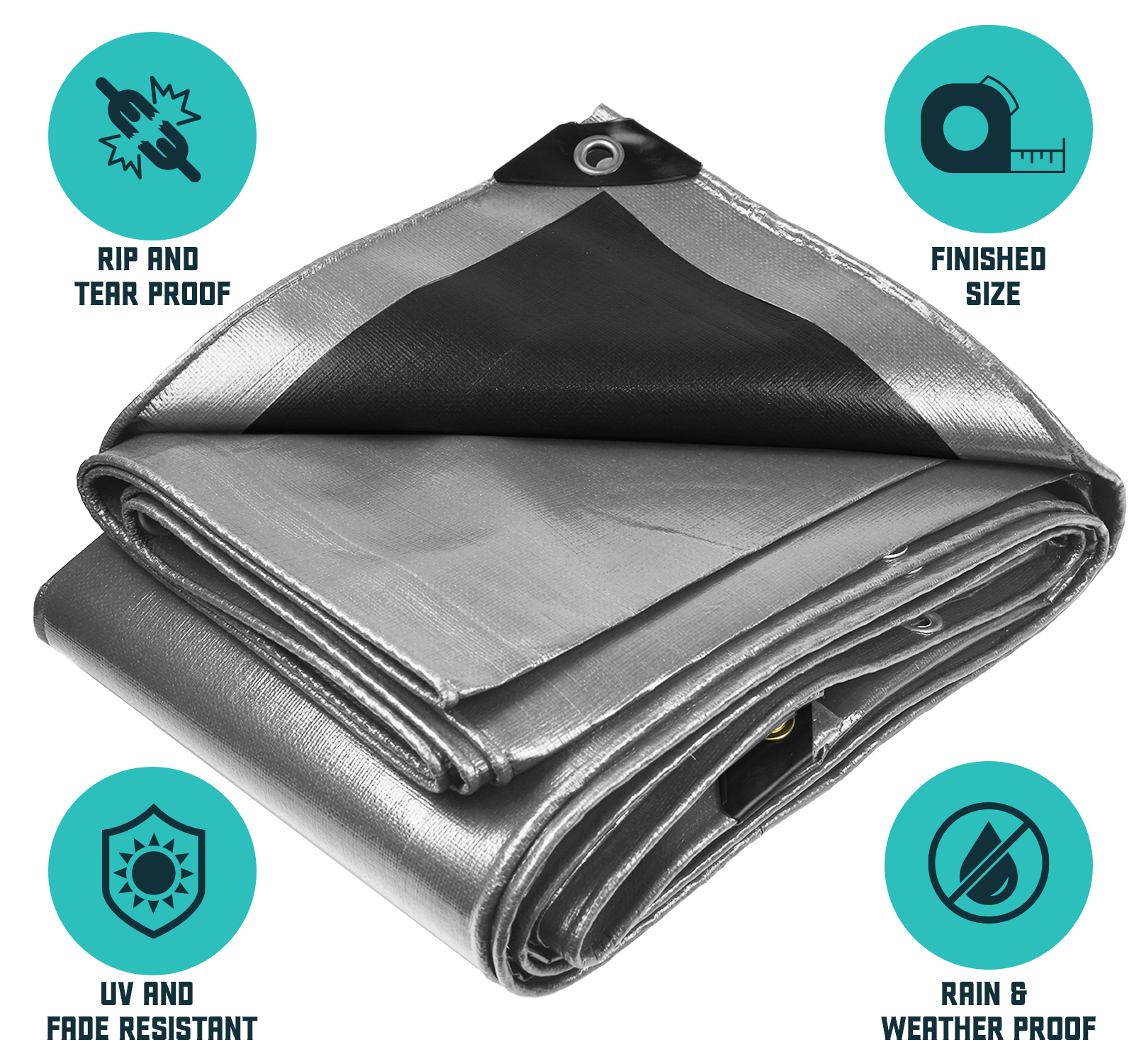 Core Tarps Extra Heavy Duty Silver/Black 16 Mil Tarp. | Brix Tarps