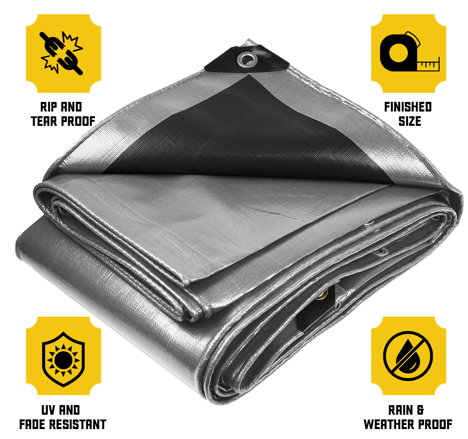 core tarps Core Tarps 6 ft. x 8 ft. Tarp, 20 Mil, Silver/Black