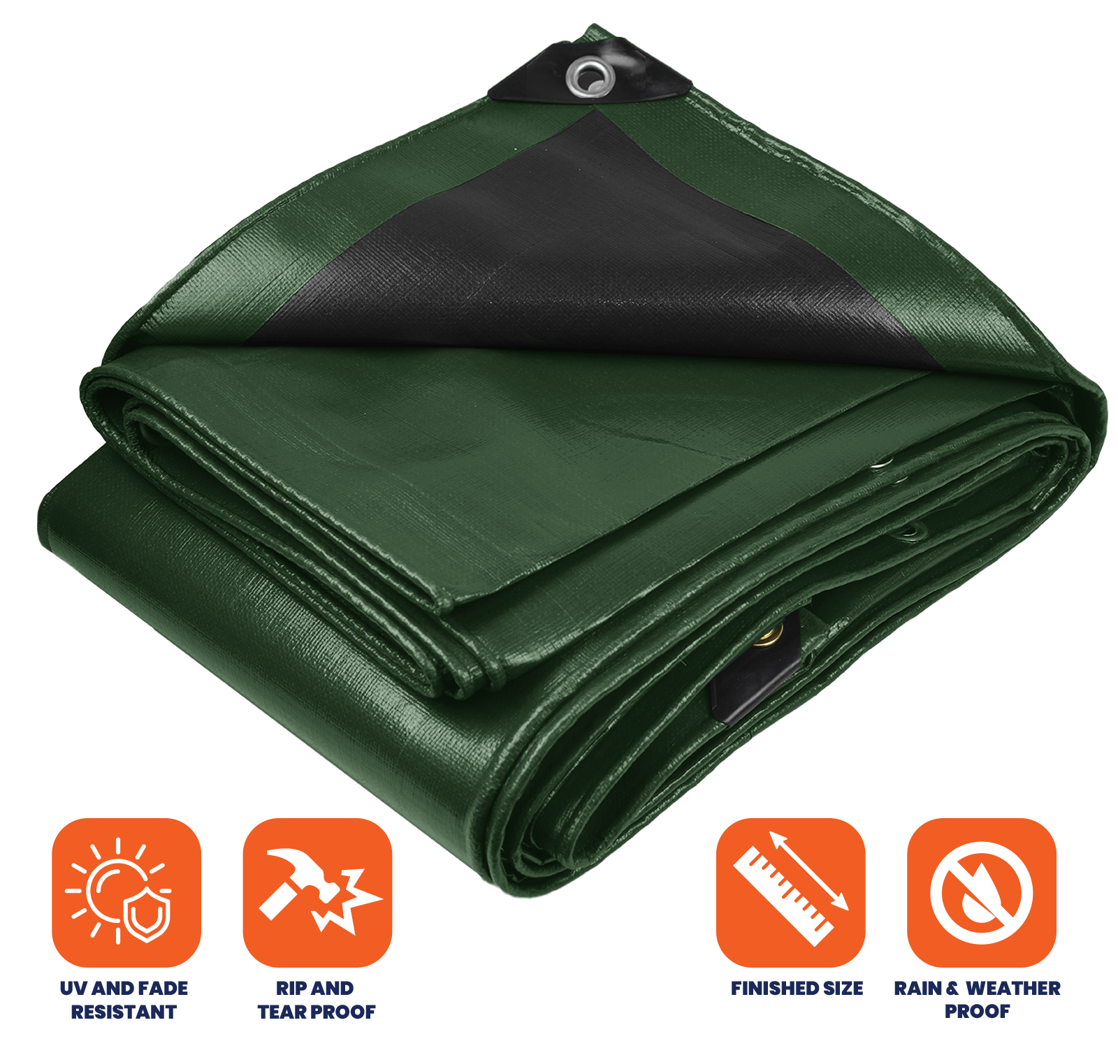 Tarpco Safety Heavy Duty Green/Black 10 Mil Tarp. | Brix Tarps