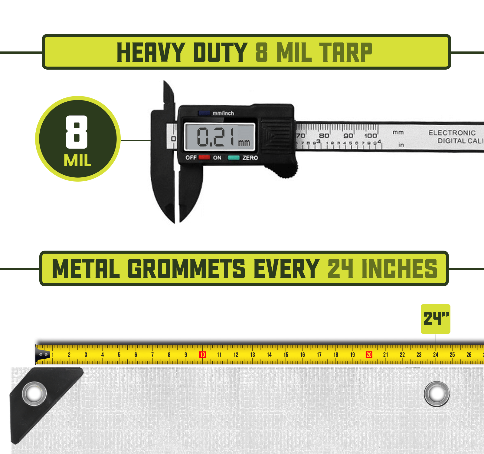 Core Tarps Heavy Duty White 8 Mil Tarp. | Brix Tarps