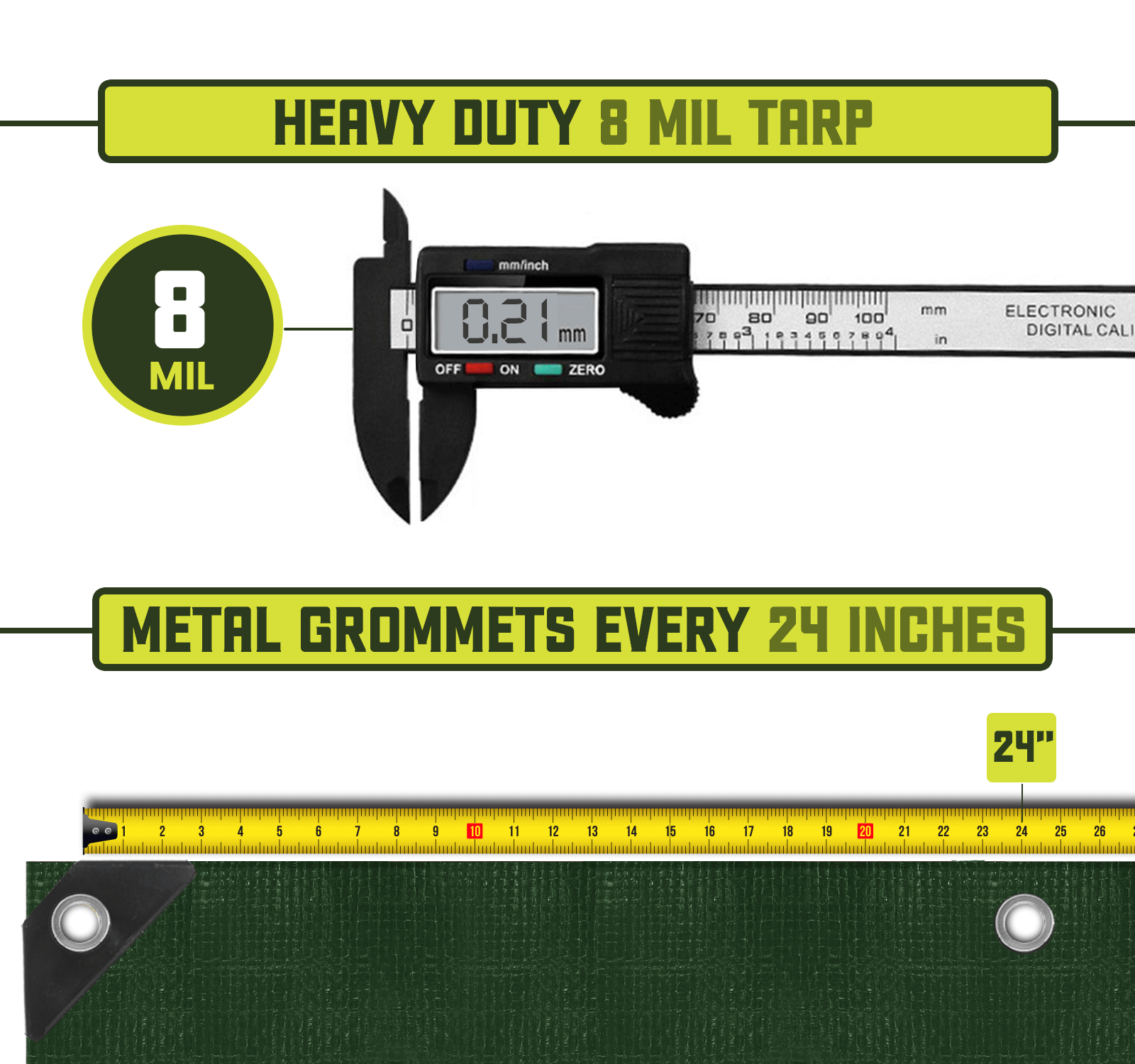 Core Tarps Heavy Duty Green/Black 8 Mil Tarp. | Brix Tarps