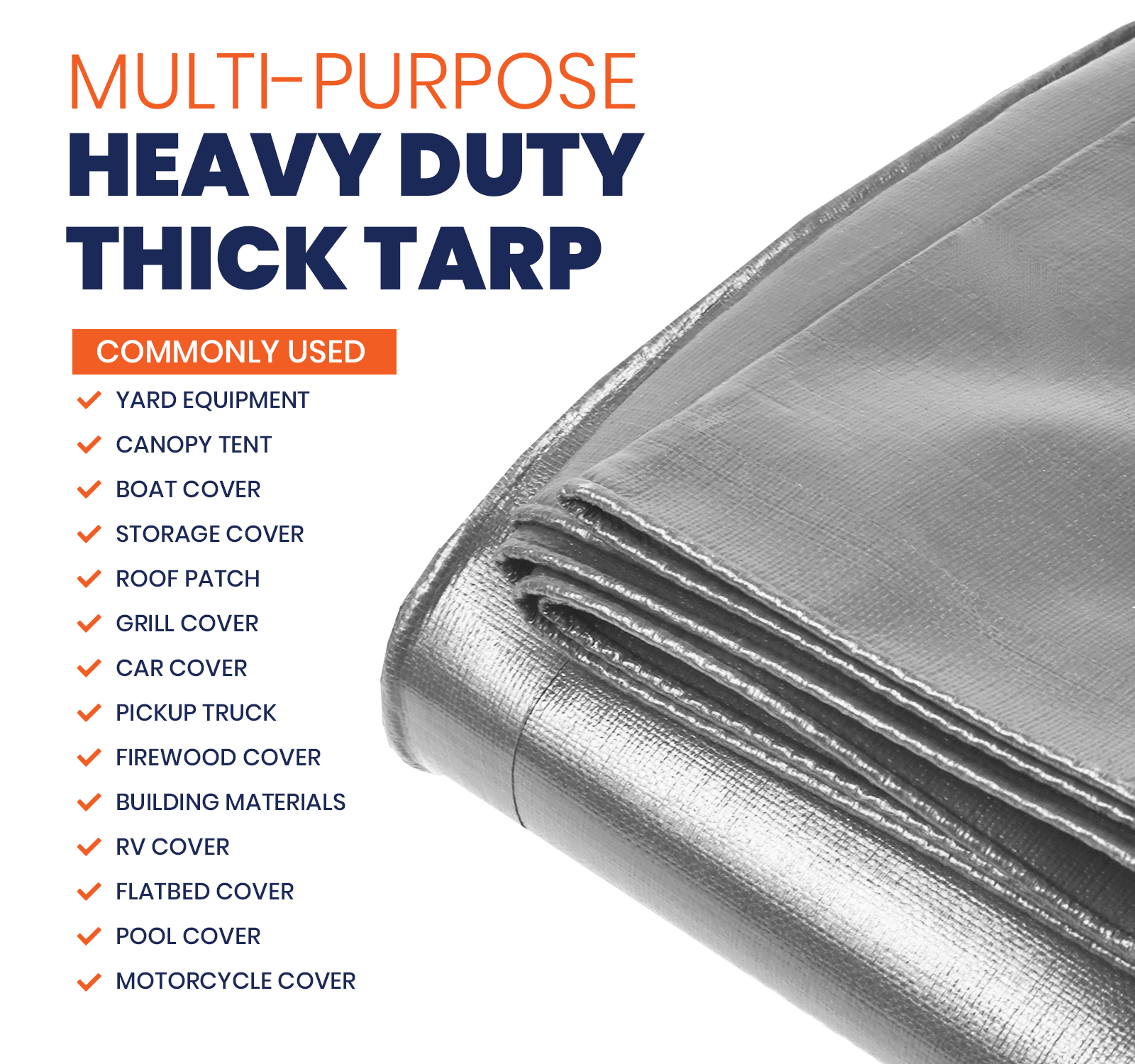 Tarpco Safety Extra Heavy Duty Silver/Black 14 Mil Tarp. | Brix Tarps