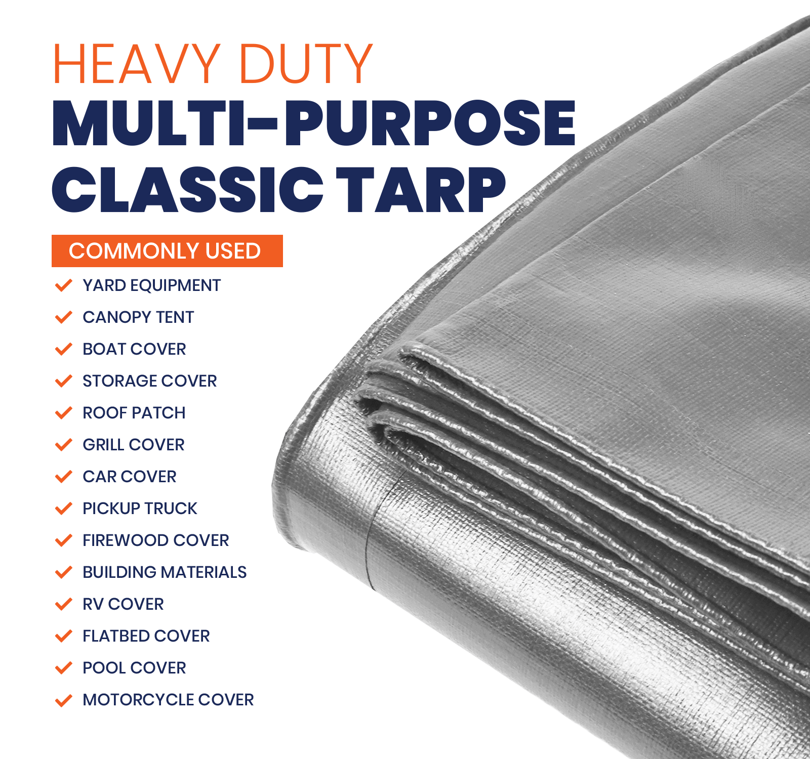 Tarpco Safety Heavy Duty Silver/Black 7 Mil Tarp. | Brix Tarps