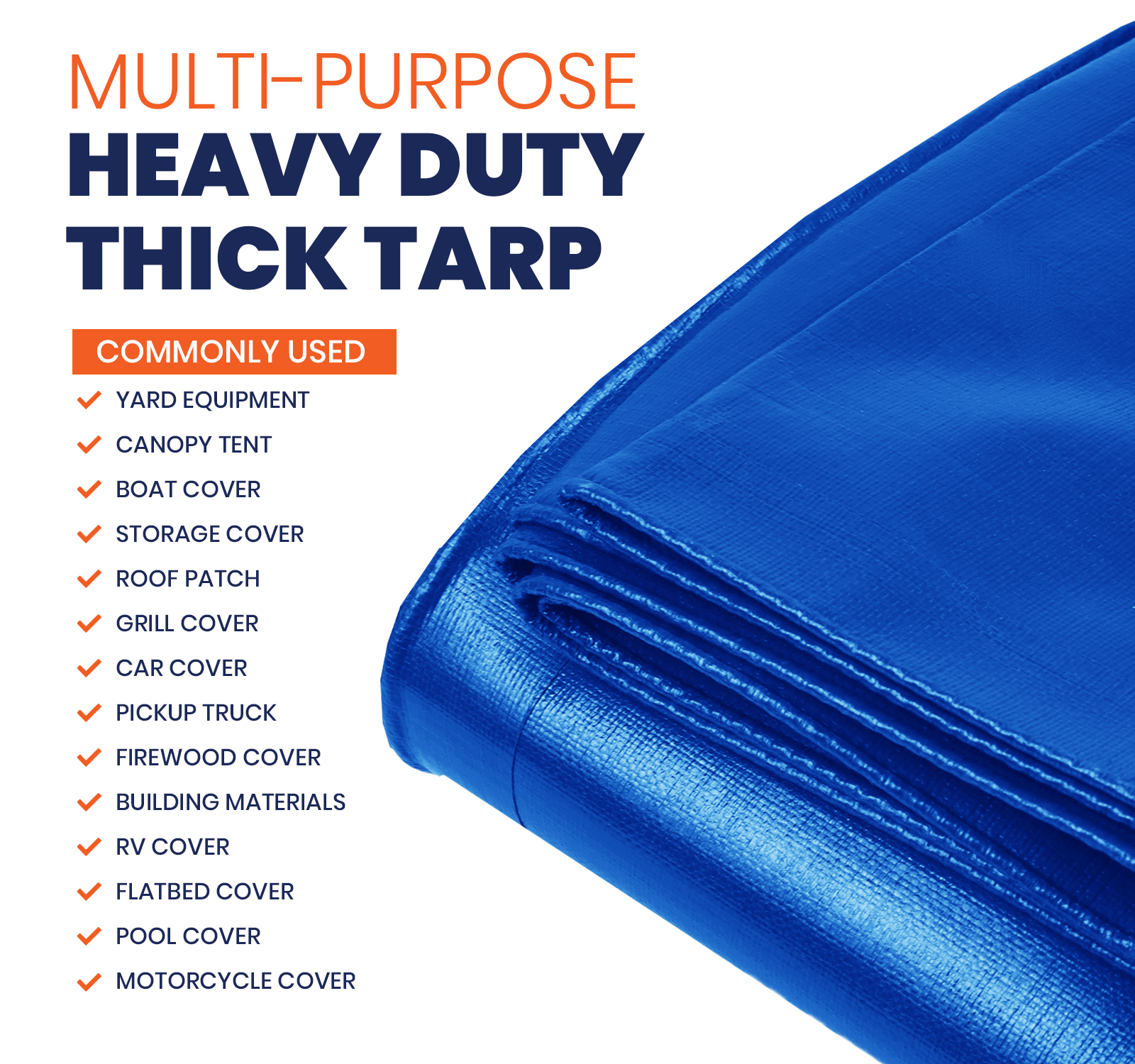 Tarpco Safety Extra Heavy Duty Blue 14 Mil Tarp. | Brix Tarps