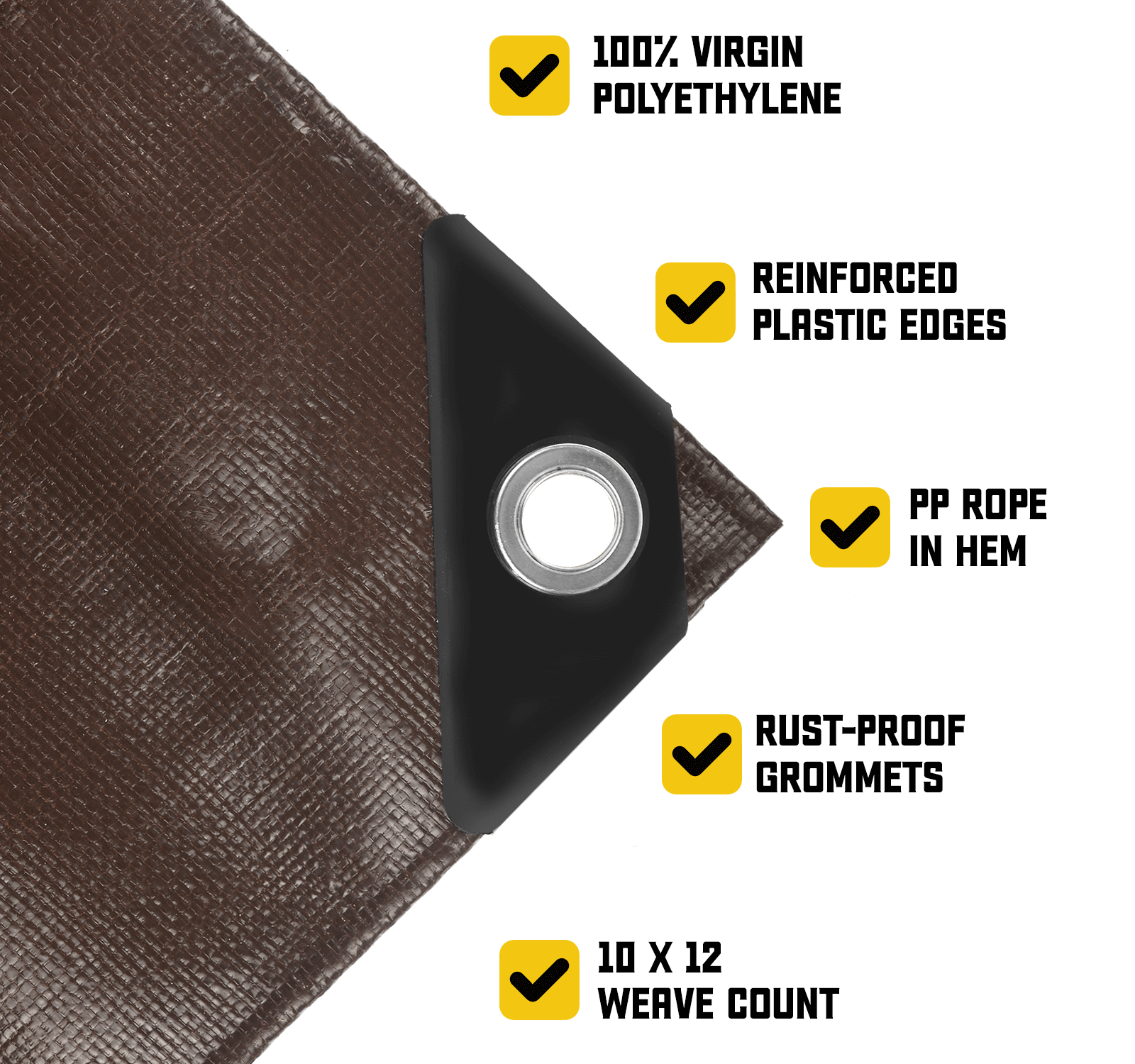 Core Tarps Classic Brown/Black 5 Mil Tarp. | Brix Tarps