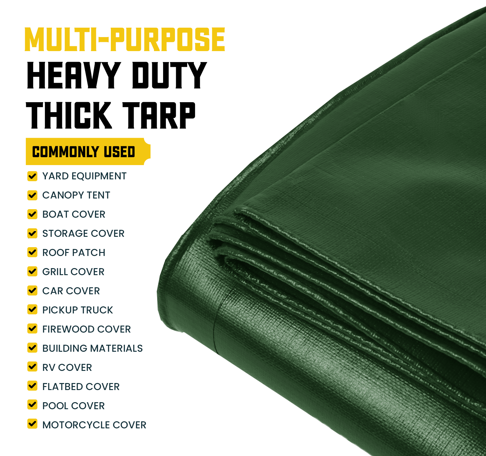 Core Tarps Extreme Heavy Duty Green/Black 20 Mil Tarp. | Brix Tarps