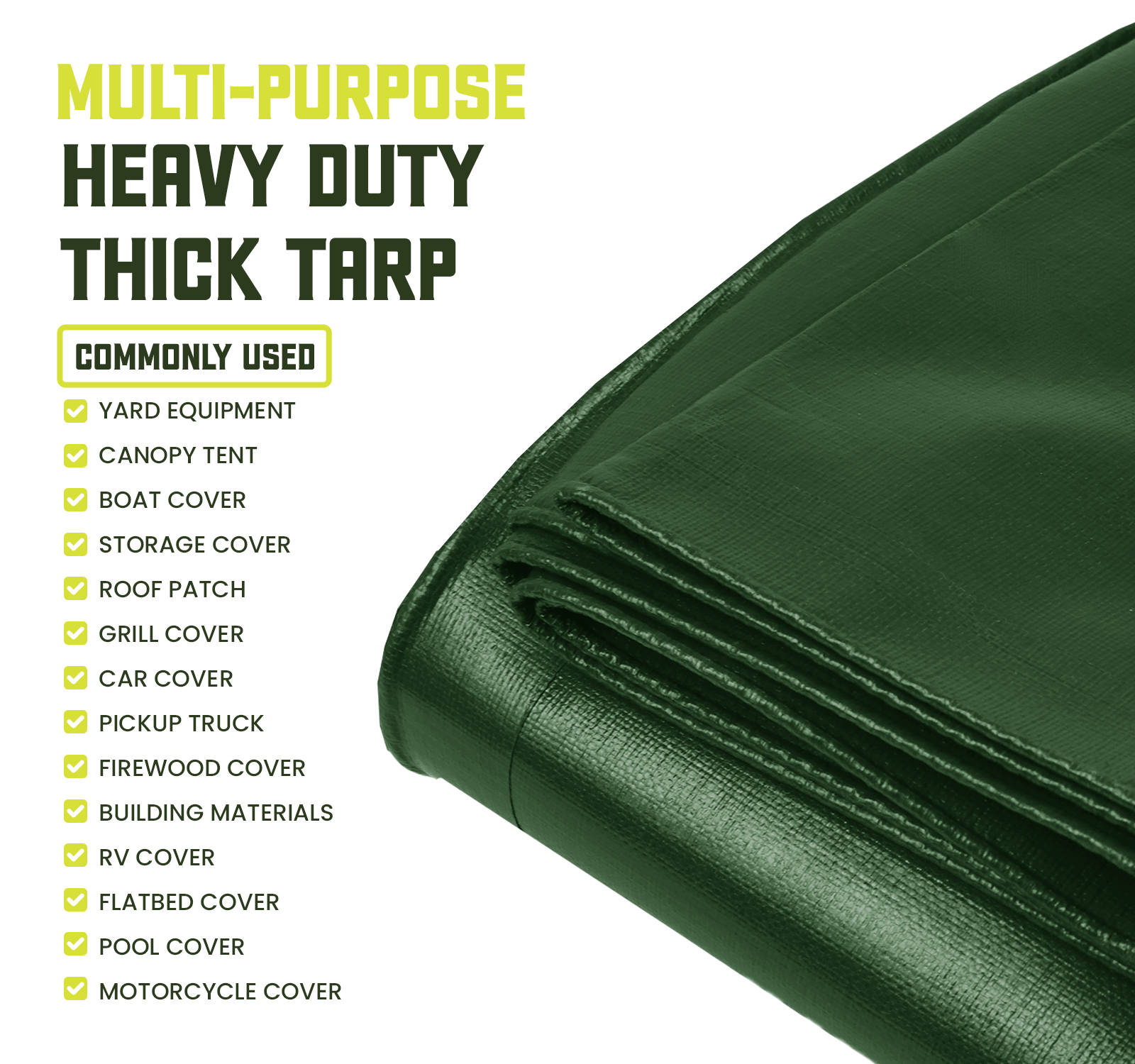 Core Tarps Heavy Duty Green/Black 8 Mil Tarp. | Brix Tarps