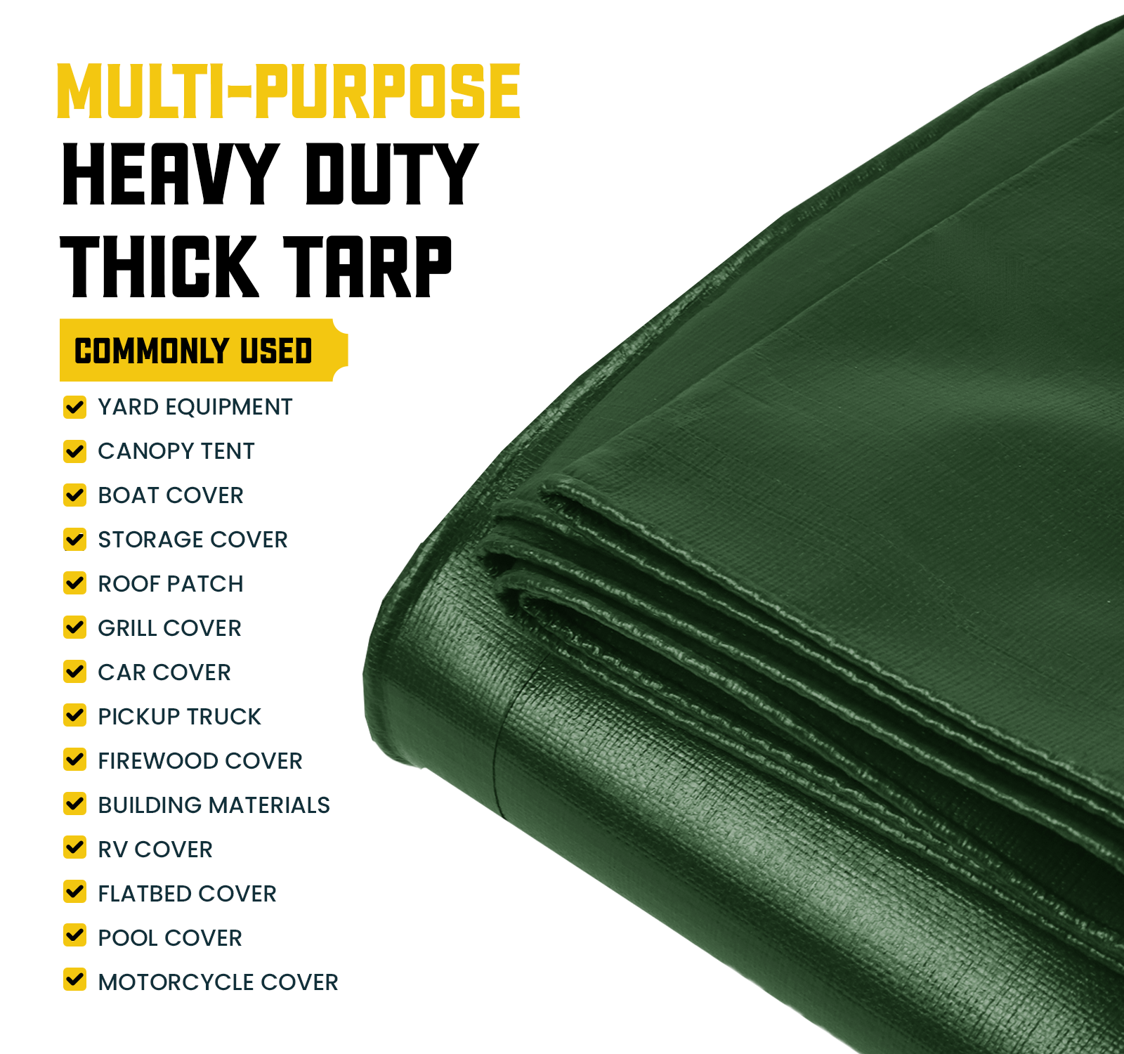 Core Tarps Classic Green/Black 5 Mil Tarp. | Brix Tarps