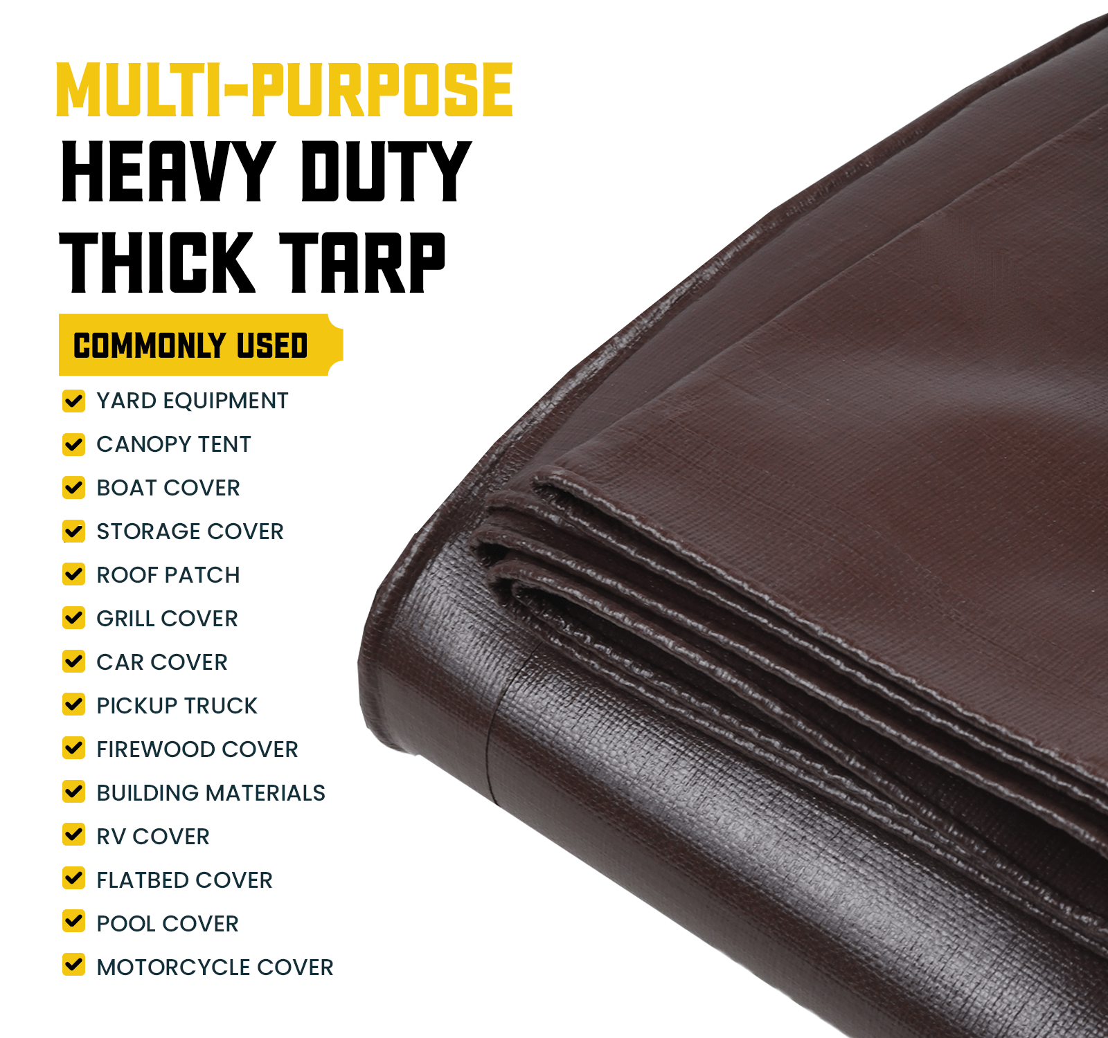 Core Tarps Heavy Duty Brown/Black 10 Mil Tarp. | Brix Tarps