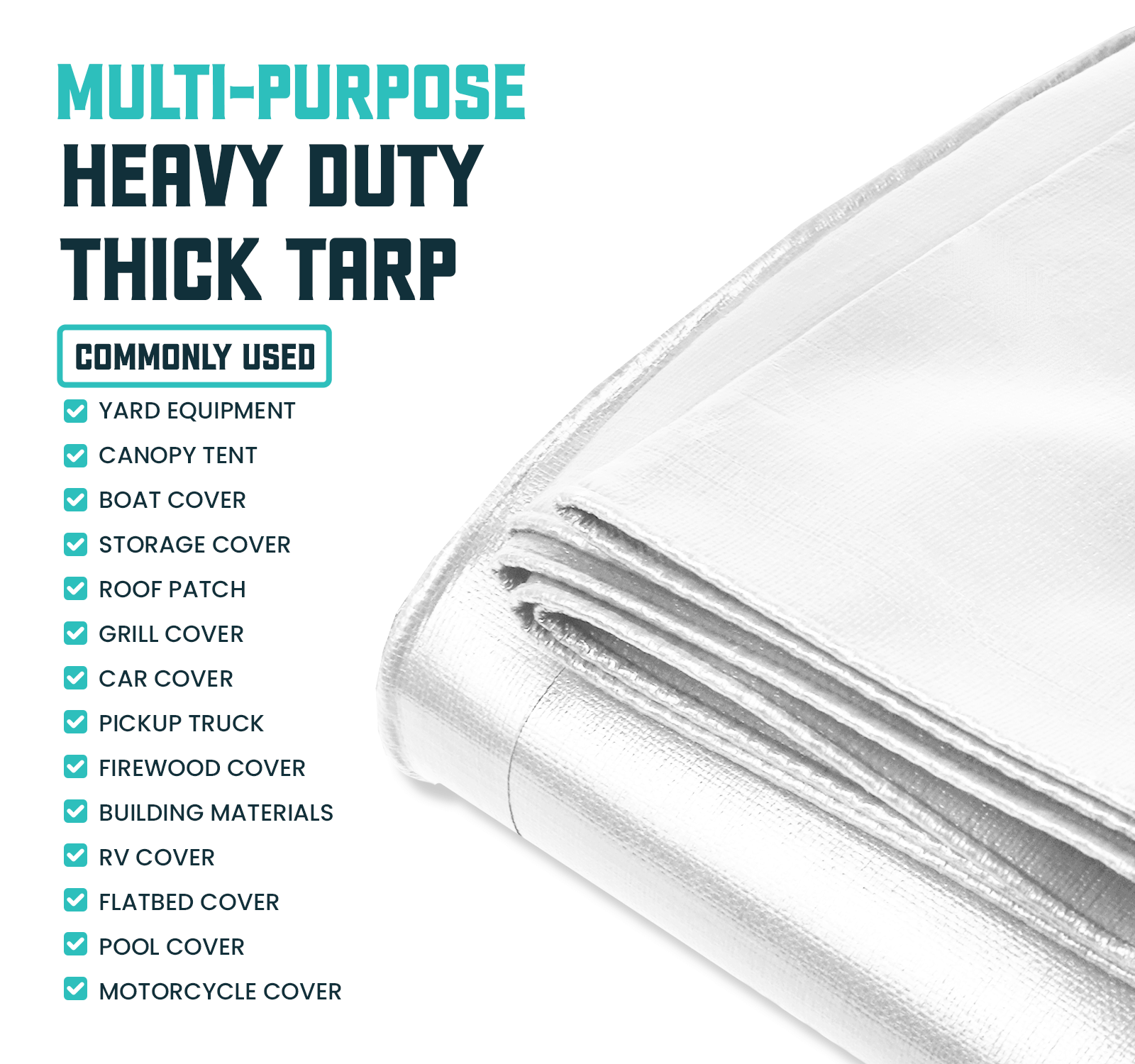 fit mvz tarp Core Tarps Extra Heavy Duty White 16 Mil Tarp
