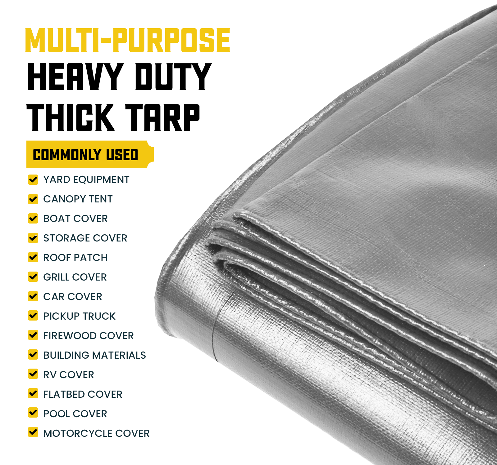 Core Tarps Classic Silver/Black 5 Mil Tarp. | Brix Tarps