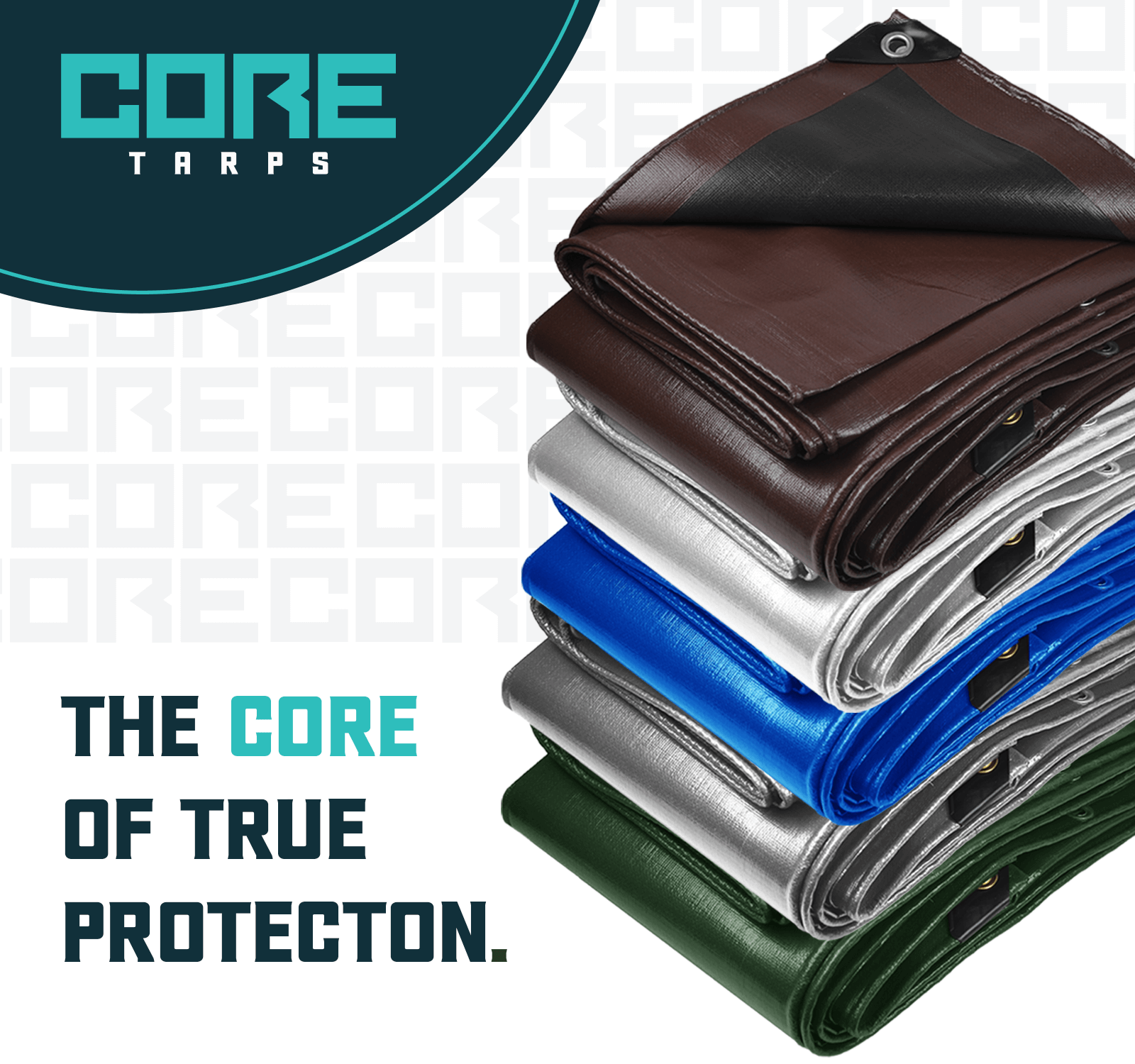 Core Tarps 20 ft. x 30 ft. Green/Black 16 Mil Heavy Duty Polyethylene Tarp, Waterproof, UV Resistant, Rip and Tear Proof