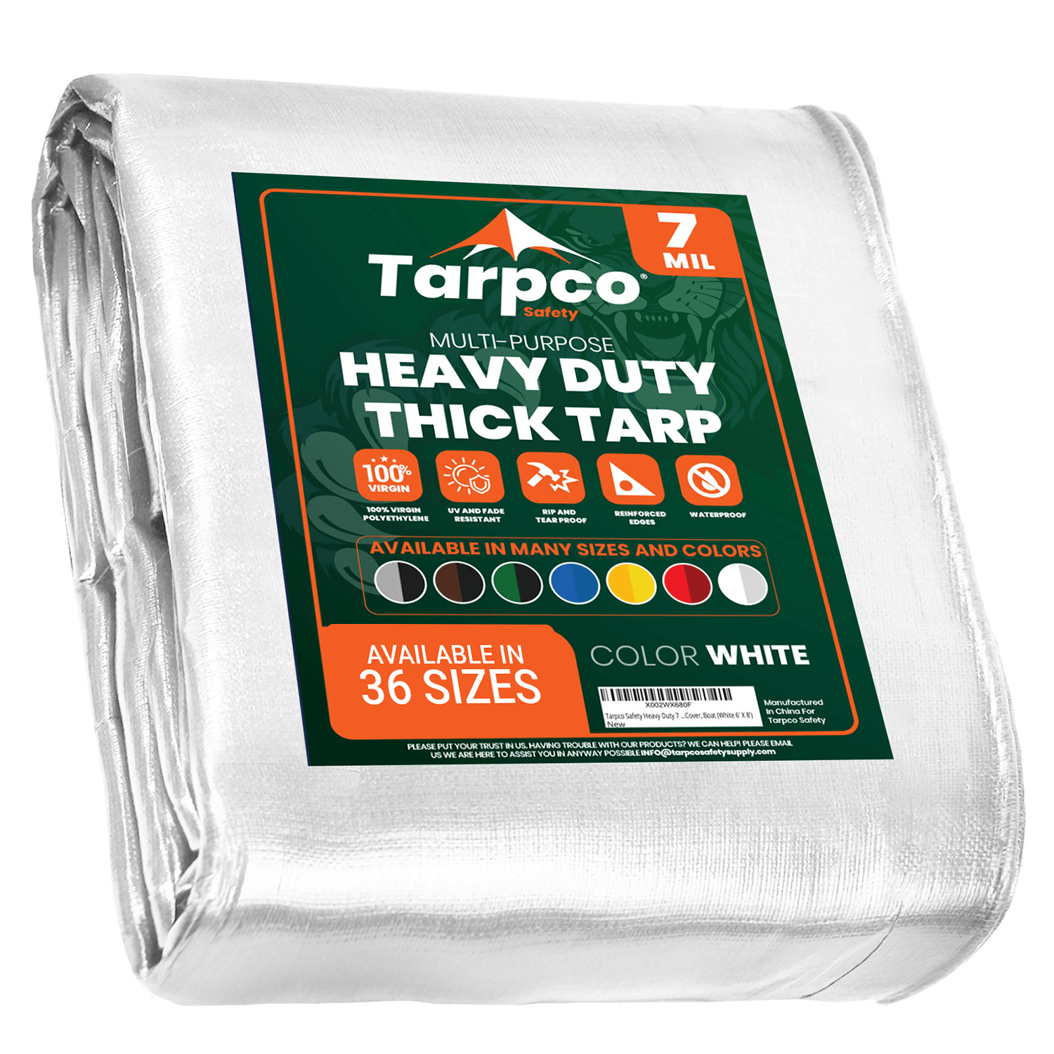 Tarpco Safety Heavy Duty White 7 Mil Tarp. | Brix Tarps