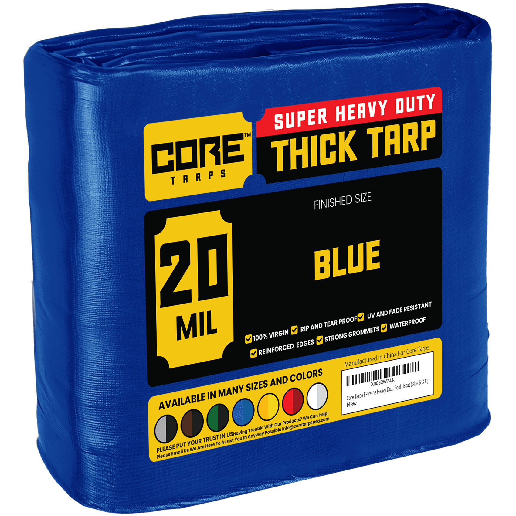 Core Tarps Extreme Heavy Duty Blue 20 Mil Tarp. | Brix Tarps