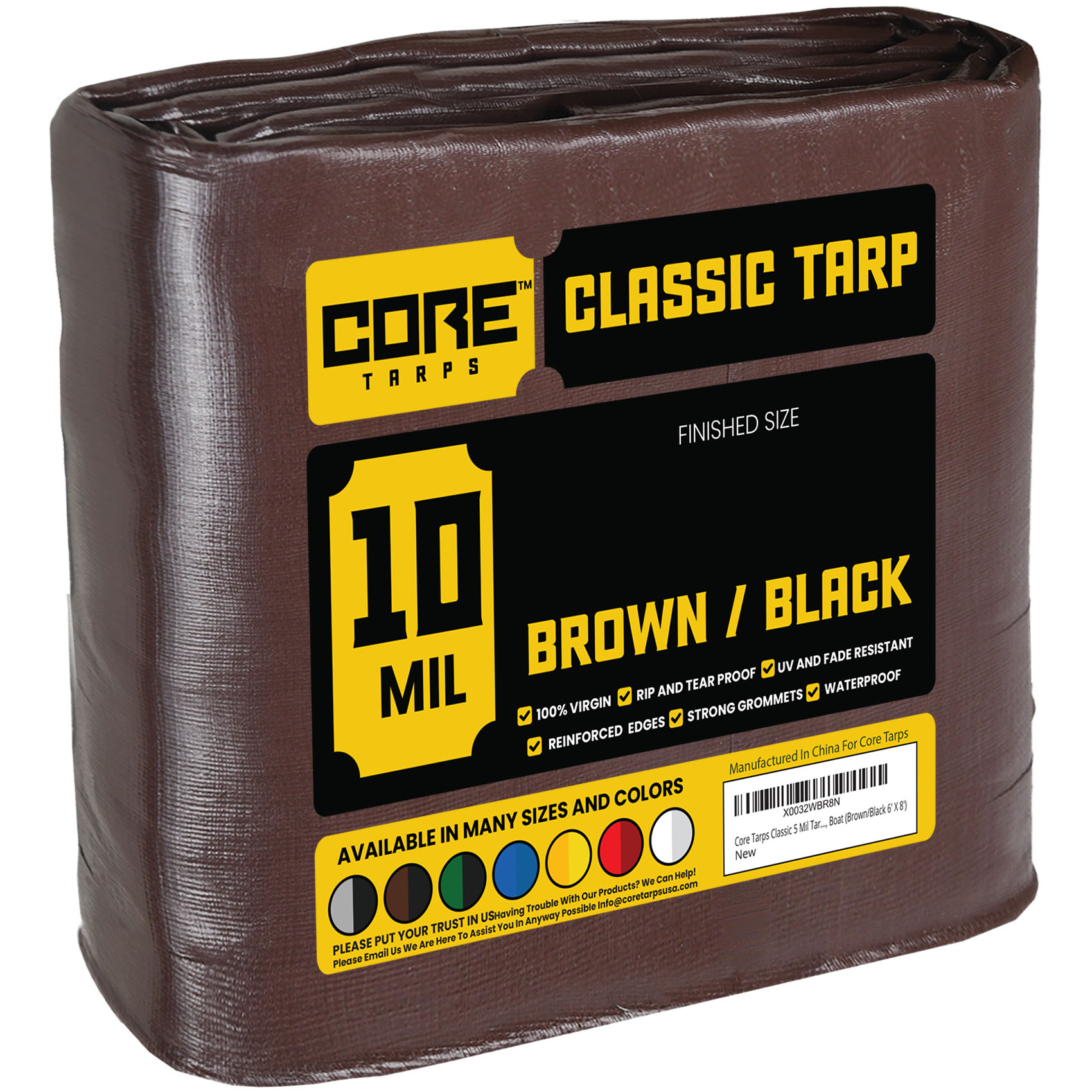 Core Tarps Heavy Duty Brown/Black 10 Mil Tarp. | Brix Tarps