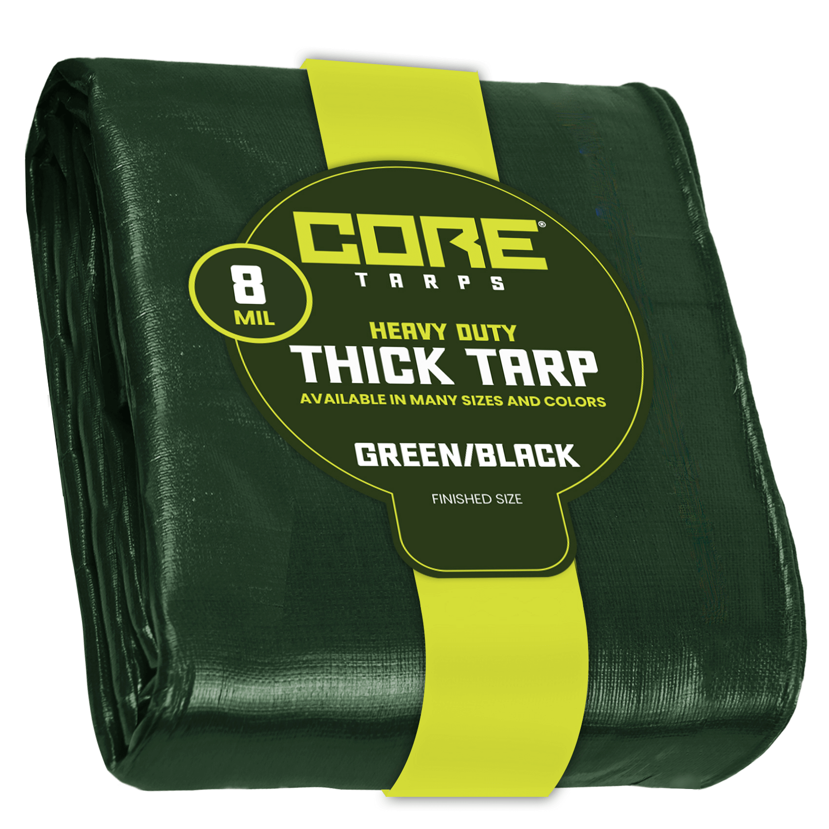 Core Tarps Heavy Duty Green/Black 8 Mil Tarp. | Brix Tarps