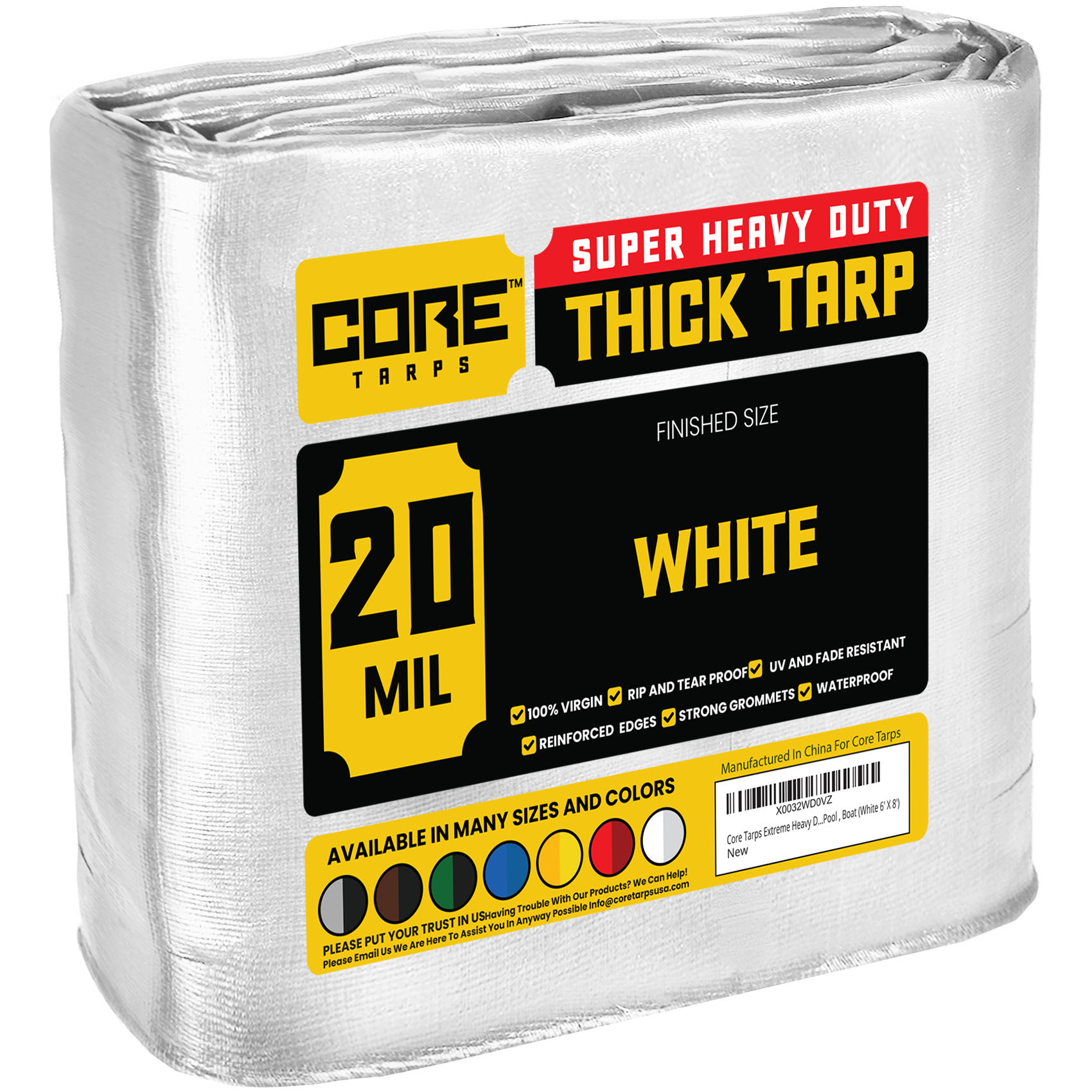 Core Tarps Extreme Heavy Duty White 20 Mil Tarp. | Brix Tarps